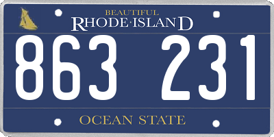 RI license plate 863231