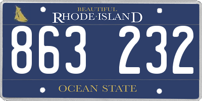RI license plate 863232