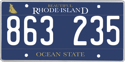 RI license plate 863235