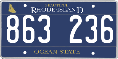RI license plate 863236