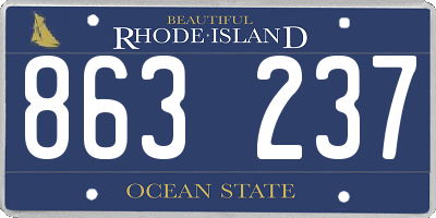 RI license plate 863237