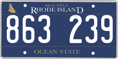 RI license plate 863239