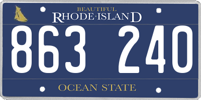 RI license plate 863240