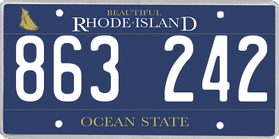 RI license plate 863242