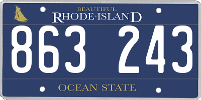 RI license plate 863243