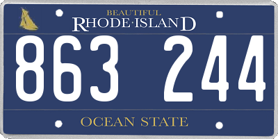 RI license plate 863244