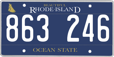 RI license plate 863246