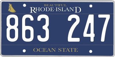 RI license plate 863247