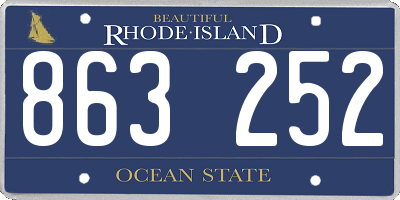 RI license plate 863252