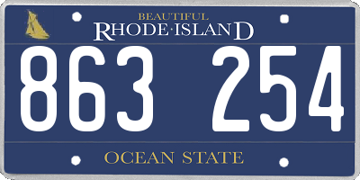 RI license plate 863254