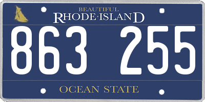 RI license plate 863255