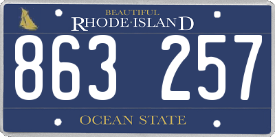 RI license plate 863257