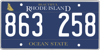 RI license plate 863258
