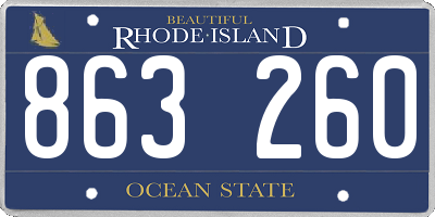 RI license plate 863260