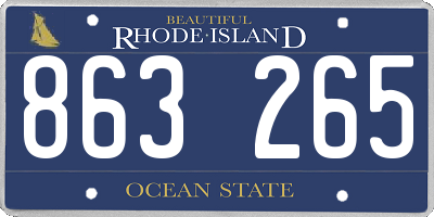 RI license plate 863265
