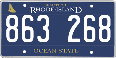RI license plate 863268