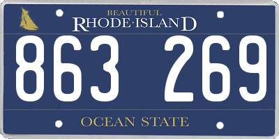 RI license plate 863269