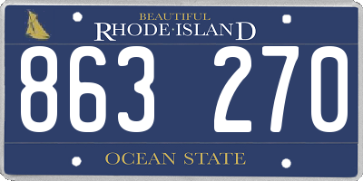 RI license plate 863270