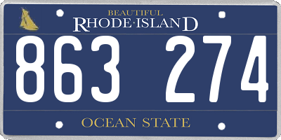 RI license plate 863274