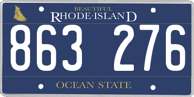 RI license plate 863276