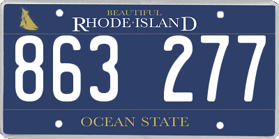 RI license plate 863277