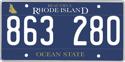 RI license plate 863280