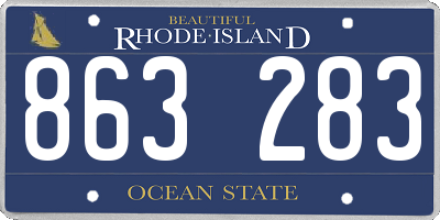 RI license plate 863283