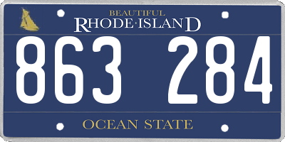 RI license plate 863284