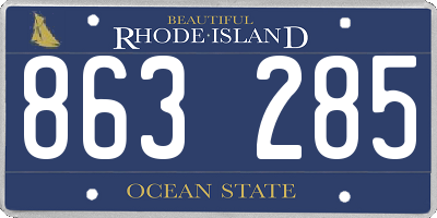 RI license plate 863285