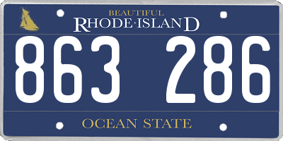 RI license plate 863286