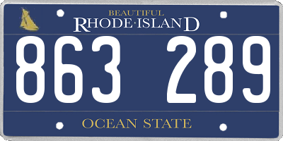 RI license plate 863289