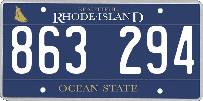 RI license plate 863294