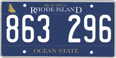 RI license plate 863296