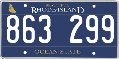 RI license plate 863299