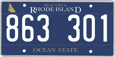 RI license plate 863301