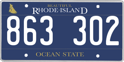 RI license plate 863302