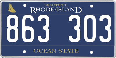 RI license plate 863303