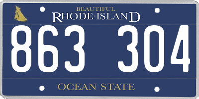 RI license plate 863304