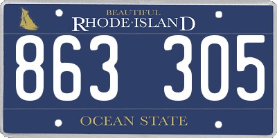 RI license plate 863305