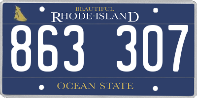 RI license plate 863307