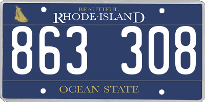 RI license plate 863308