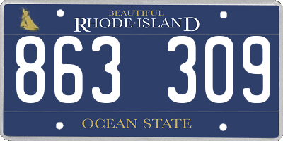 RI license plate 863309