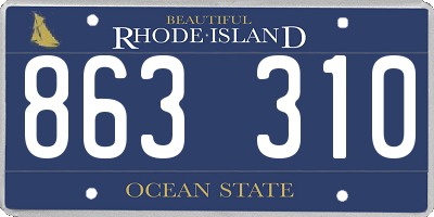 RI license plate 863310