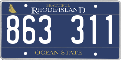 RI license plate 863311