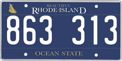 RI license plate 863313
