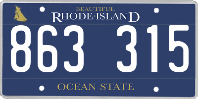 RI license plate 863315