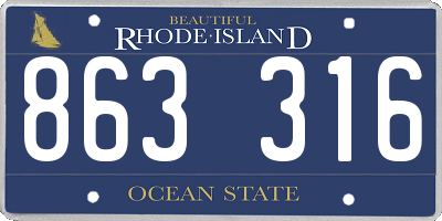 RI license plate 863316