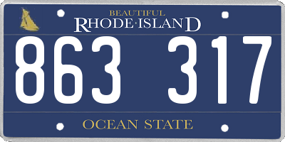 RI license plate 863317