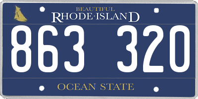 RI license plate 863320