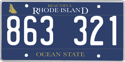 RI license plate 863321